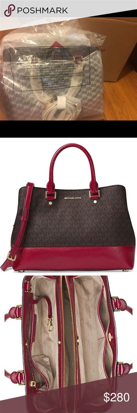 michael kors chain sahatchel signature bag|Savannah Large Signature Logo Satchel .